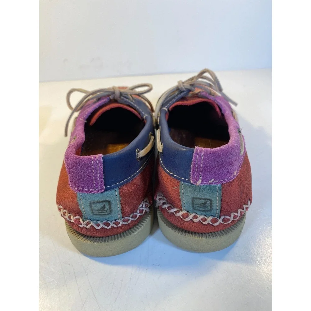 Sperry Top-Sider leather boat shoes Men's 8 Non-Marking Red, Purple, Blue